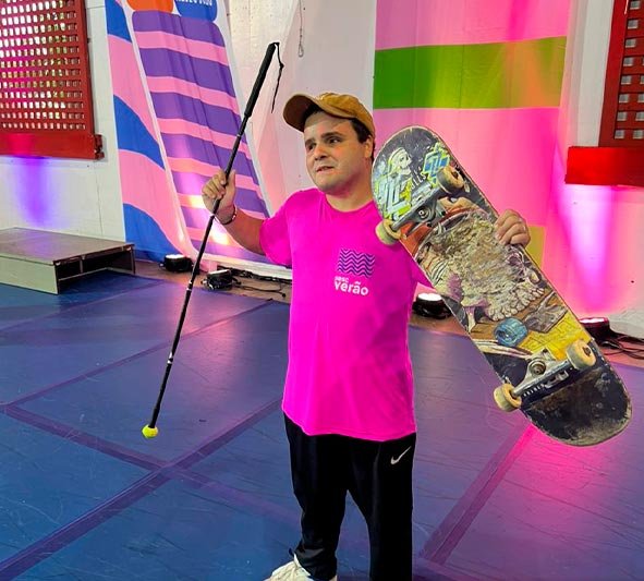 Aula de skate em evento